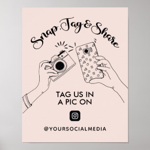 Snap, Tag, soziale Medien auf Instagram freigeben Poster