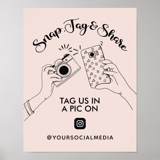 Snap, Tag, soziale Medien auf Instagram freigeben Poster (Vorne)