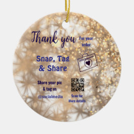 Snap-Tag teilen soziale Medien q oder Code-Glitzer Keramik Ornament