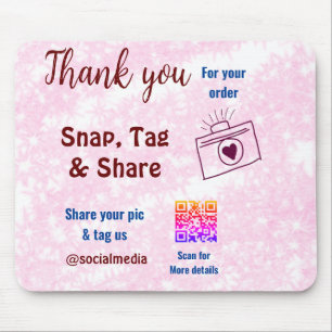 Snap-Tag teilen soziale Medien q oder Code-Glitzer Mousepad