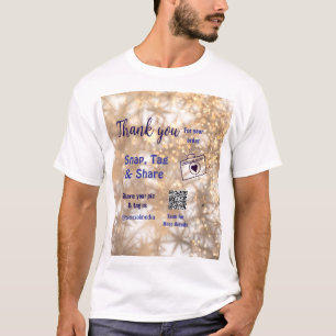 Snap-Tag teilen soziale Medien q oder Code-Glitzer T-Shirt