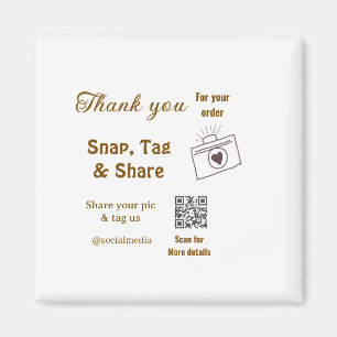 Snap-Tag teilen soziale Medien q r Code Glitter ro Magnet