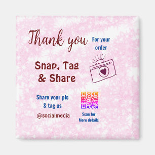 Snap-Tag teilen soziale Medien QR-Code Glitter ros Magnet
