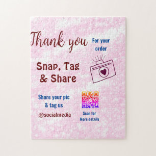 Snap-Tag teilen soziale Medien QR-Code Glitter ros Puzzle