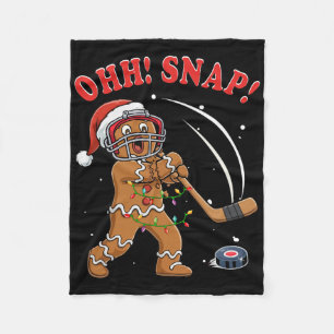 Snap Weihnachten Santa Lebkuchen spielt Hockey Pl Fleecedecke