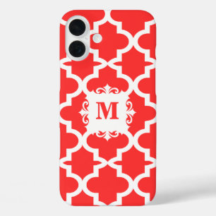 Snapdragon Coral marokkanische Tile Personalisiert iPhone 16 Plus Hülle