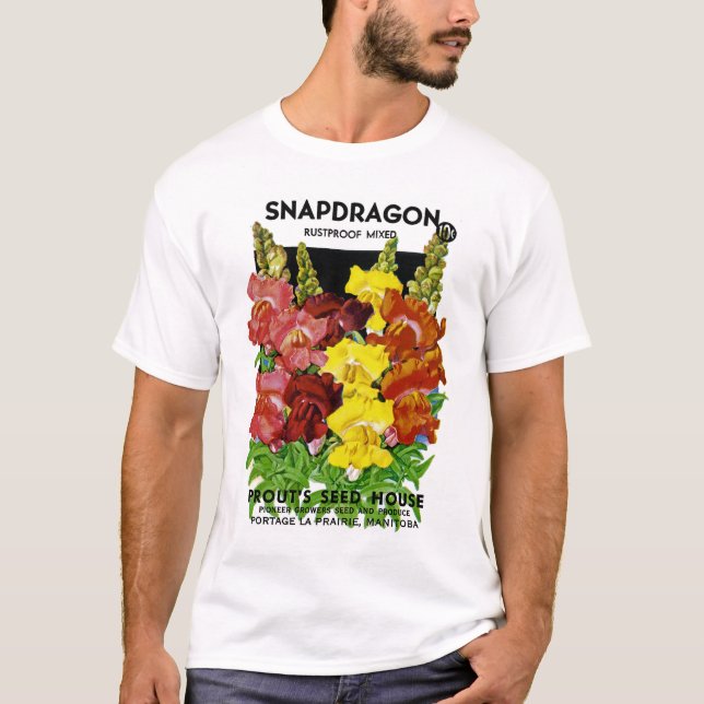Snapdragon Vintag Seed Packet T-Shirt (Vorderseite)