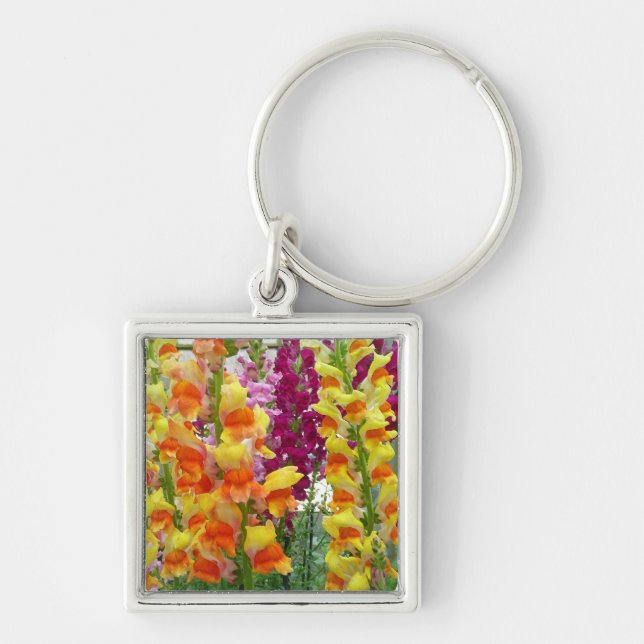 Snapdragons farbenfrohe Blüte Schlüsselanhänger (Vorne)
