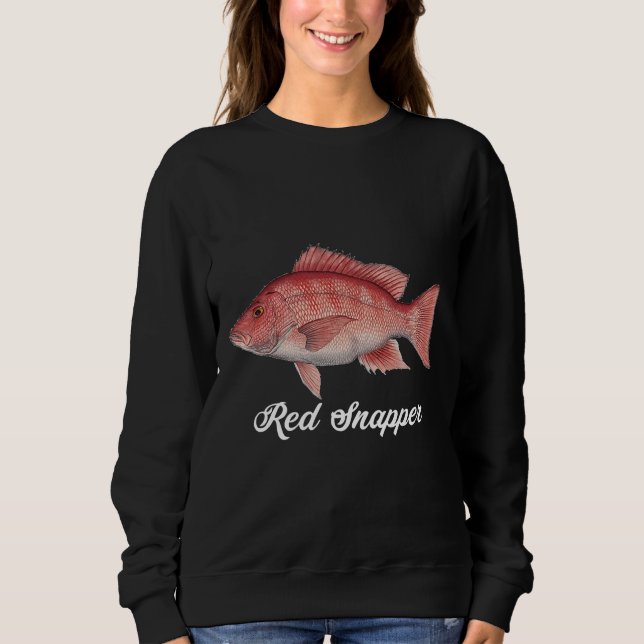 Snapper Red Snapper Painting Red Snapper Fischer Sweatshirt (Vorderseite)