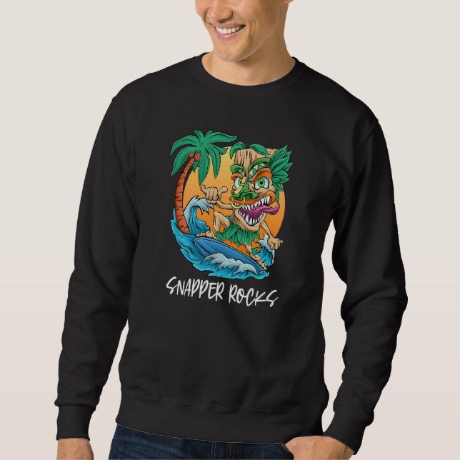 Snapper Rocks Australia Palm Tree Surfing Beach Va Sweatshirt (Vorderseite)