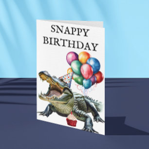 Snappy Birthday Alligator Funny Crocodile Karte