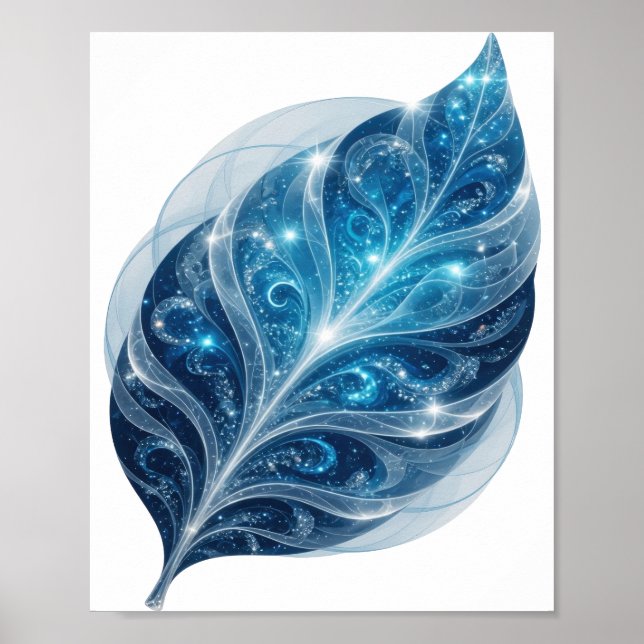 Snappy Blue BLUE ICE LEAF Textdesign Poster (Vorne)