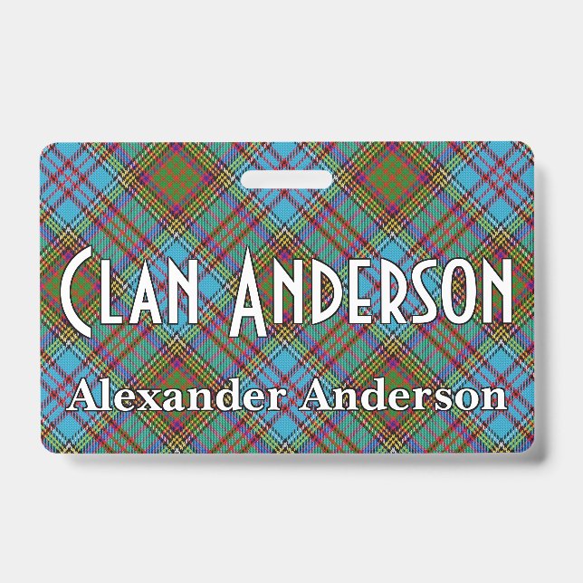 Snappy Clan Anderson Tartan Ausweis (Vorderseite)