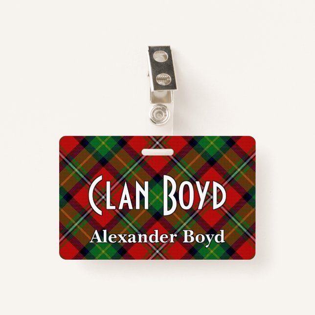 Snappy Clan Boyd Tartan Ausweis (Vorderseite mit Klammer)