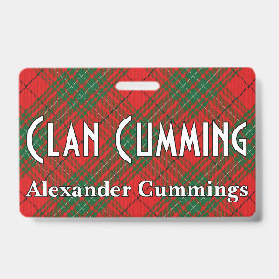 Snappy Clan Cumming Red Green Tartan Ausweis