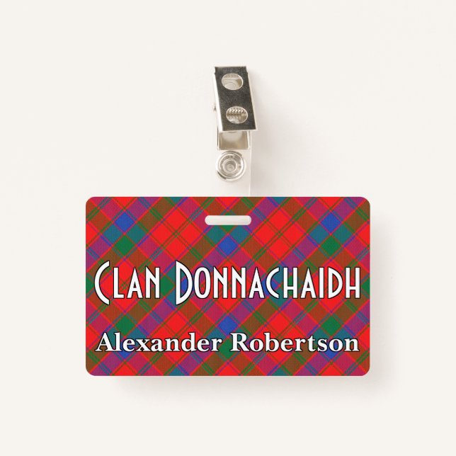 Snappy Clan Donnachaidh Robertson Tartan Ausweis (Vorderseite mit Klammer)
