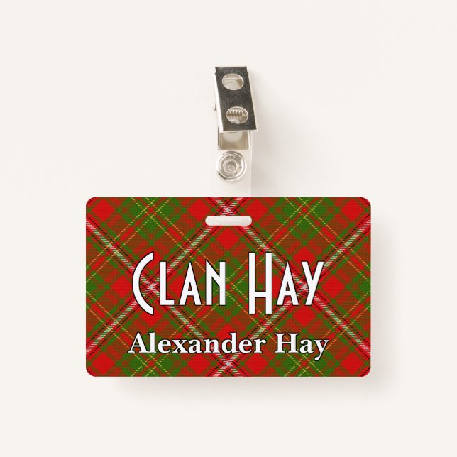 Snappy Clan Hay Tartan Ausweis (Vorderseite mit Klammer)