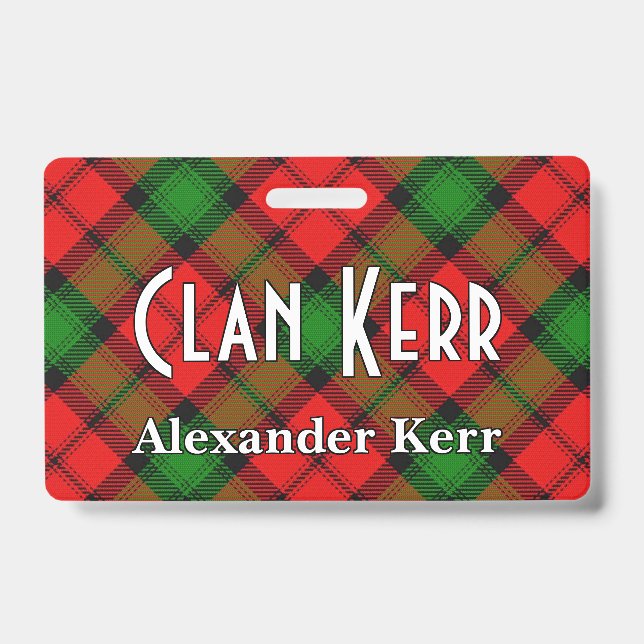 Snappy Clan Kerr Tartan Ausweis (Vorderseite)