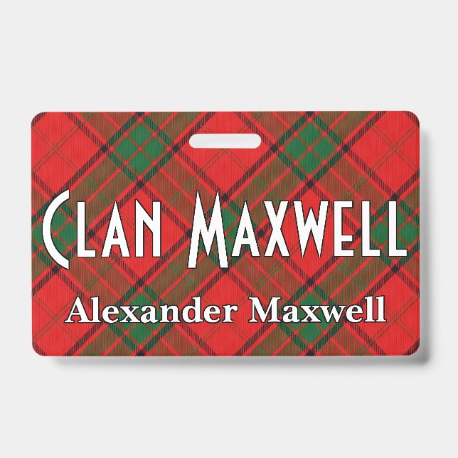 Snappy Clan Maxwell Tartan Ausweis (Vorderseite)