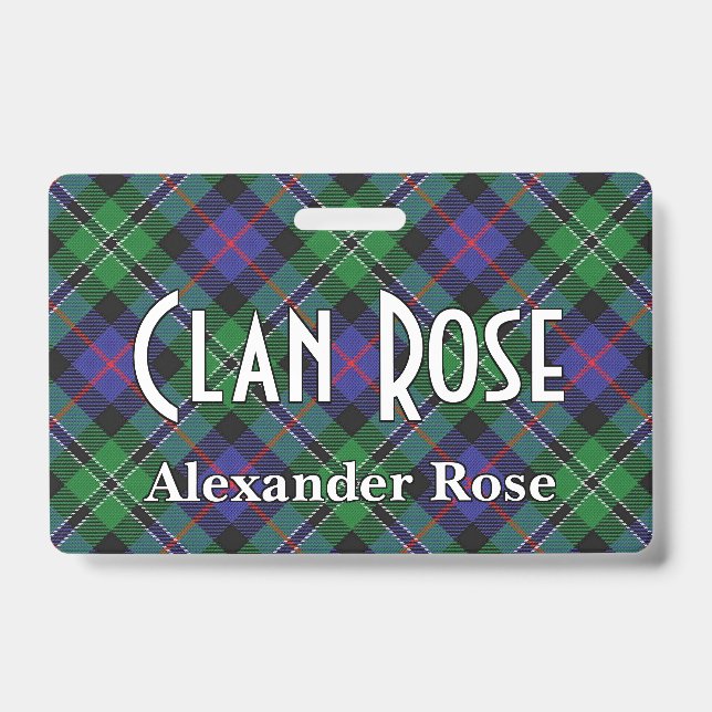 Snappy Clan Rose Tartan Ausweis (Vorderseite)