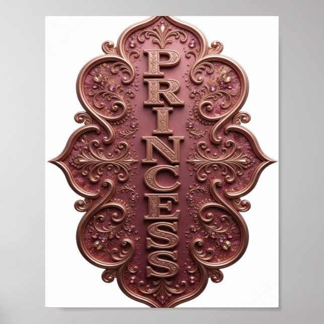 Snappy Gold PRINCESS Text Design Poster (Vorne)