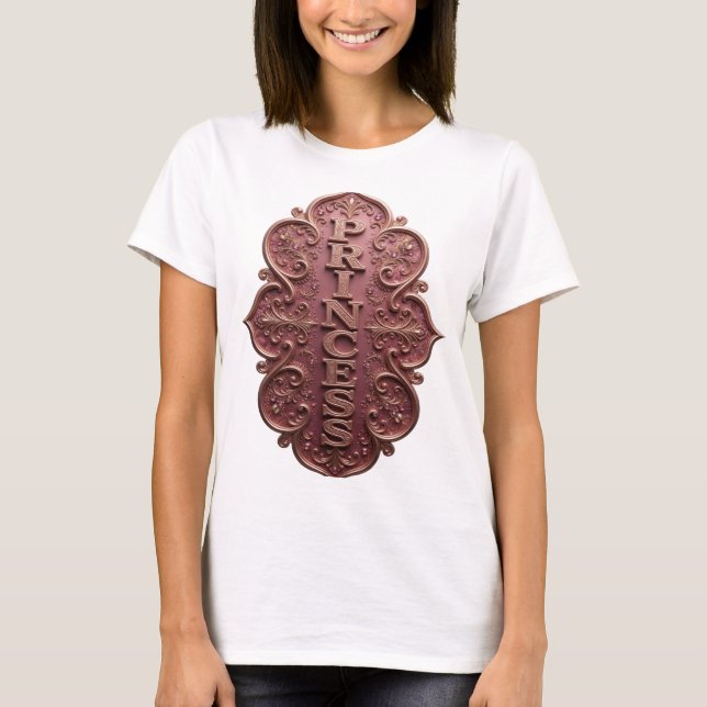 Snappy Gold PRINCESS Text Design T-Shirt (Vorderseite)