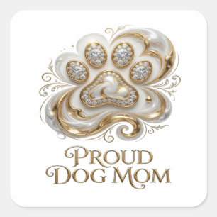 Snappy Gold PROUD DOG MOM Aufkleber Druck
