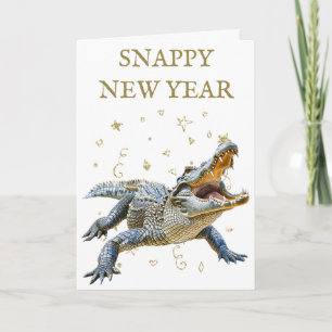 Snappy New Year Funny Crocodile Karte