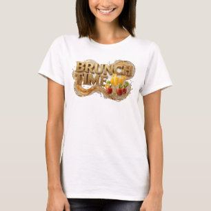Snappy Orange BRUNCH TIME künstlerisches Motiv T-Shirt