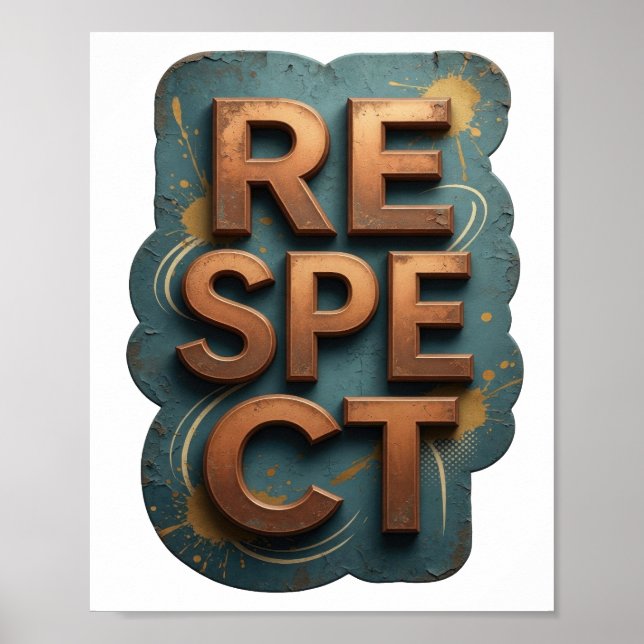 Snappy Orange RESPECT Druck Poster (Vorne)