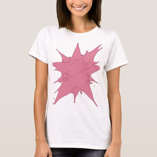 Snappy Pink PINK SPLASH Text Design T-Shirt (Vorderseite)