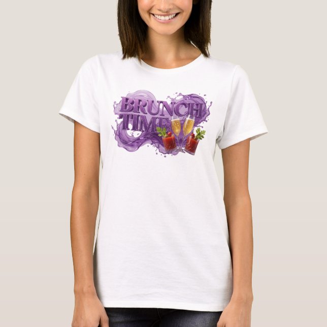 Snappy Purple BRUNCH TIME Statement T-Shirt (Vorderseite)