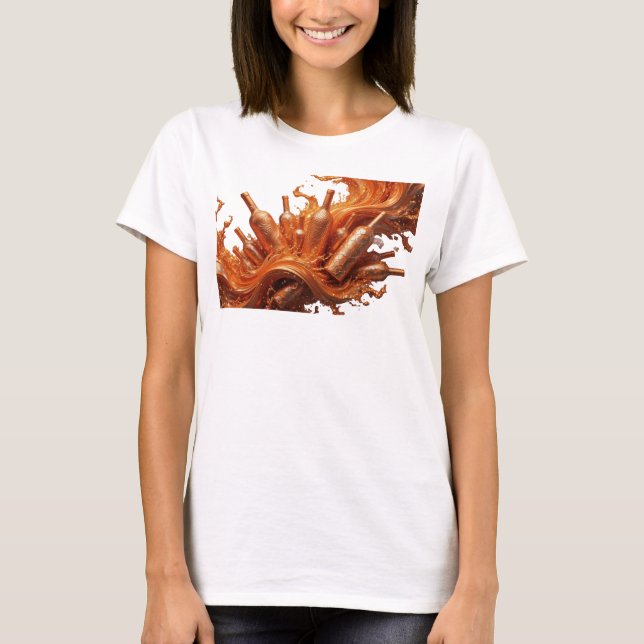 Snappy Red ABSTRACT ART Statement Tee (Vorderseite)