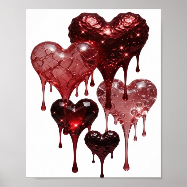 Snappy Silver HERZEN AUS GLAS Poster (Vorne)