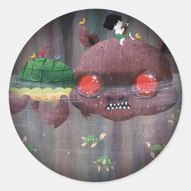 Snappy Turtle - Fade to Black Runder Aufkleber (Vorderseite)