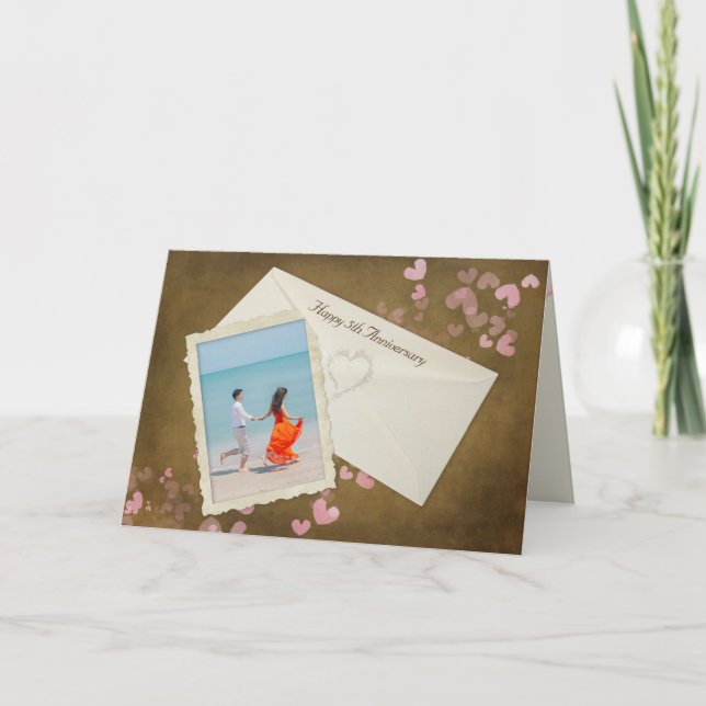 Snapshot zum 5. Jahrestag mit Herz Karte (Vorderseite)