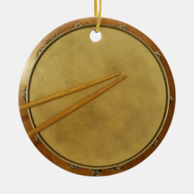 Snare Drum mit Sticks Keramik Ornament (Vorne)