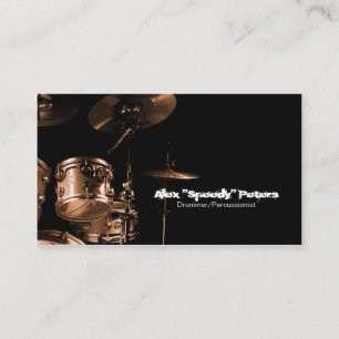 Snare und Tom Brown Drummer Business Card Visitenkarte