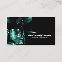 Snare und Tom Turquoise Drummer Business Card Visitenkarte