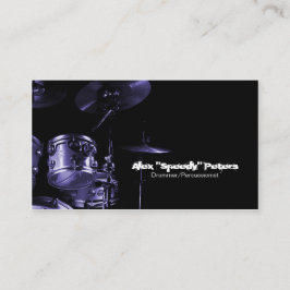 Snare und Tom Violet Drummer Business Card Visitenkarte