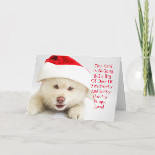 Snarky and Barky Fuzzy Puppy Christmas Card Feiertagskarte