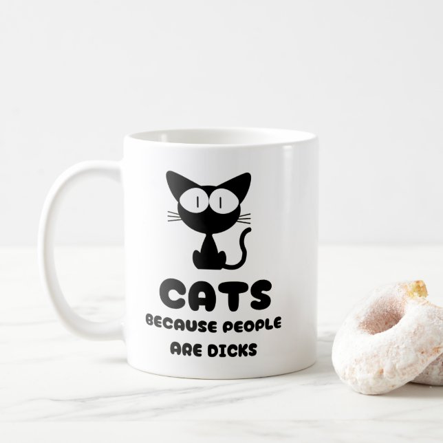 Snarky Cat Coffee Cup - Funny Introvert Kaffeetasse (Mit Donut)
