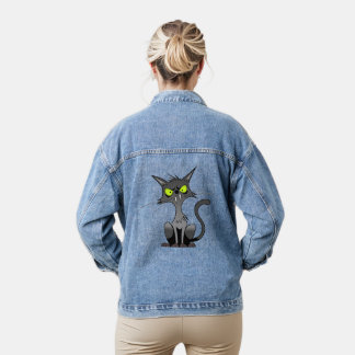 Snarky Cats Ladys Demin Jacket Jeansjacke