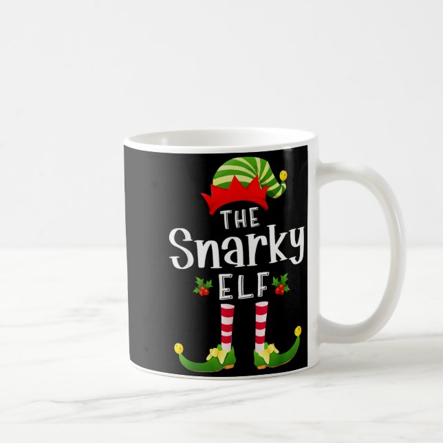 Snarky Christmas Elf Matching Pajama X-mas Party  Kaffeetasse (Rechts)