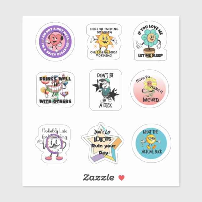 Snarky Funny Vinyl Stickers Aufkleber (Blatt)