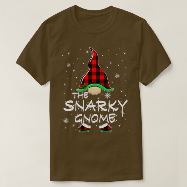 Snarky Gnome Buffalo Kariert Matching Family Chris T-Shirt (Design vorne)