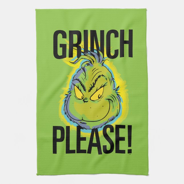 Snarky Grinch | Funny Grinch Bitte zitieren Geschirrtuch (Vertikal)