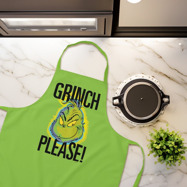 Snarky Grinch | Funny Grinch Bitte zitieren Schürze (Apron on counter)