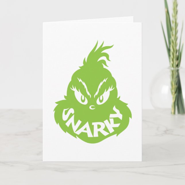 Snarky Grinch | Grinch Face Karte (Vorderseite)
