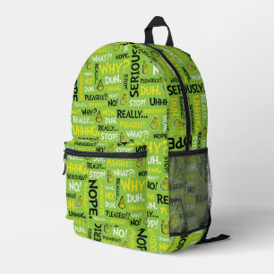 Snarky Grinch Grinch Snarky Phrase Pattern Bedruckter Rucksack